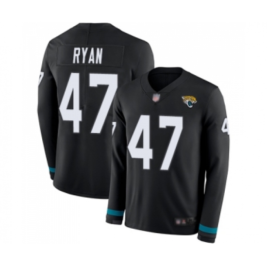 Youth Jacksonville Jaguars 47 Jake Ryan Limited Black Therma Long Sleeve Football Jersey