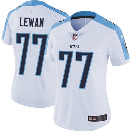 Women's Nike Tennessee Titans 77 Taylor Lewan Elite White NFL Jersey