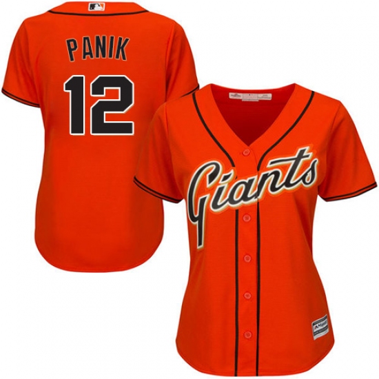 Women's Majestic San Francisco Giants 12 Joe Panik Authentic Orange Alternate Cool Base MLB Jersey