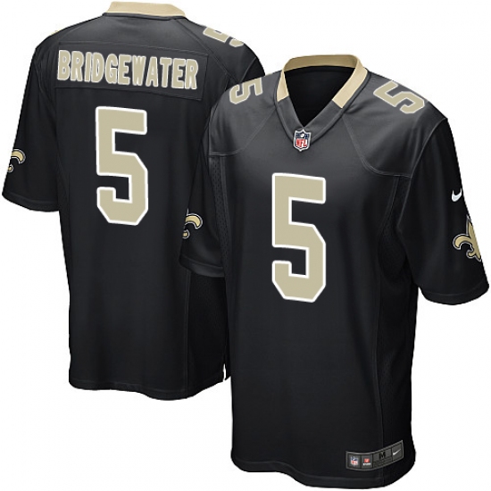 Men's Nike New Orleans Saints 5 Teddy Bridgewater Game Black Team Color NFL Jersey