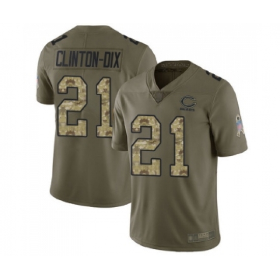 Youth Chicago Bears 21 Ha Clinton-Dix Limited Olive Camo 2017 Salute to Service Football Jersey