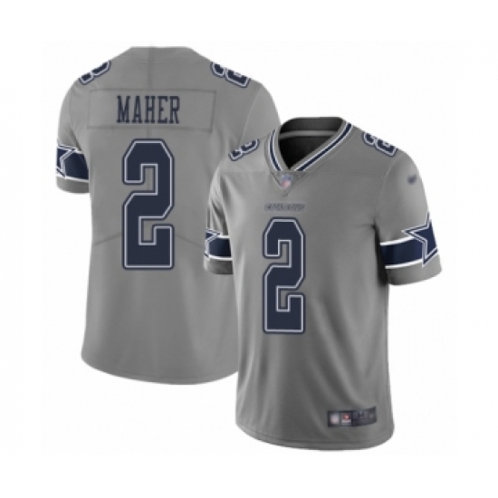 Youth Dallas Cowboys 2 Brett Maher Limited Gray Inverted Legend Football Jersey