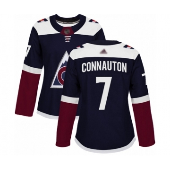 Women's Colorado Avalanche 7 Kevin Connauton Authentic Navy Blue Alternate Hockey Jersey