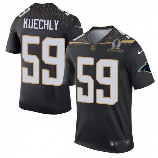 Men's Nike Carolina Panthers 59 Luke Kuechly Elite Black Team Irvin 2016 Pro Bowl NFL Jersey