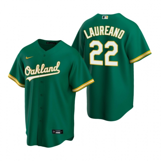 Men's Nike Oakland Athletics 22 Ramon Laureano Green Alternate Stitched Baseball Jersey