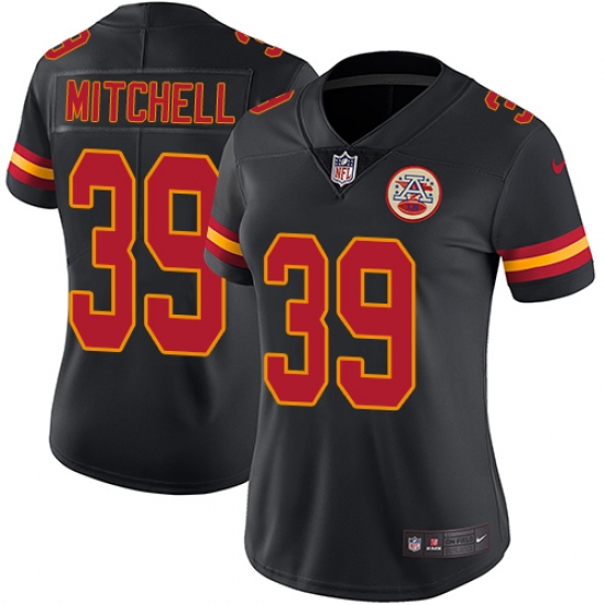 Women's Nike Kansas City Chiefs 39 Terrance Mitchell Limited Black Rush Vapor Untouchable NFL Jersey