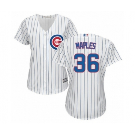 Women's Chicago Cubs 36 Dillon Maples Authentic White Home Cool Base Baseball Player Jersey