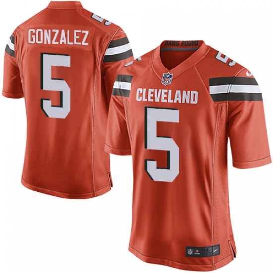 Men's Nike Cleveland Browns 5 Zane Gonzalez Game Orange Alternate NFL Jersey