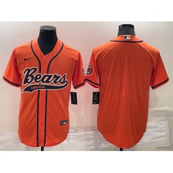 Men's Chicago Bears Blank Orange Stitched MLB Cool Base Nike Baseball Jersey