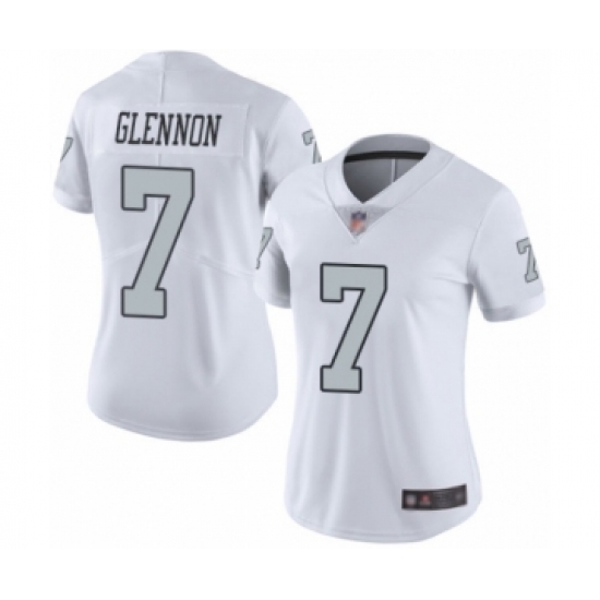 Women's Oakland Raiders 7 Mike Glennon Limited White Rush Vapor Untouchable Football Jersey