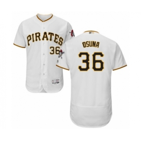 Men's Pittsburgh Pirates 36 Jose Osuna White Home Flex Base Authentic Collection Baseball Player Jersey