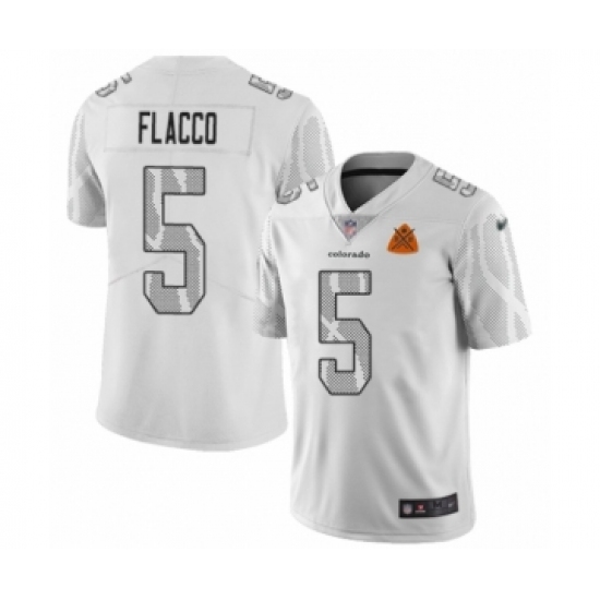 Women's Denver Broncos 5 Joe Flacco Limited White City Edition Football Jersey