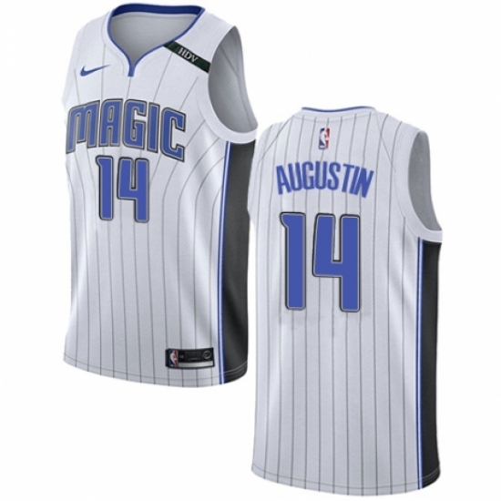 Men's Nike Orlando Magic 14 D.J. Augustin Authentic NBA Jersey - Association Edition