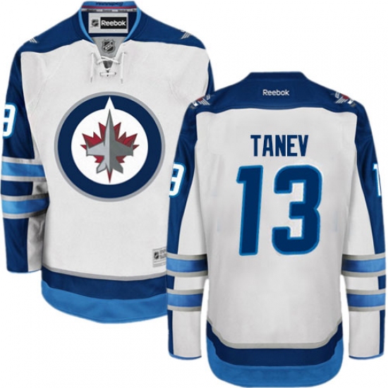 Men's Reebok Winnipeg Jets 13 Brandon Tanev Authentic White Away NHL Jersey