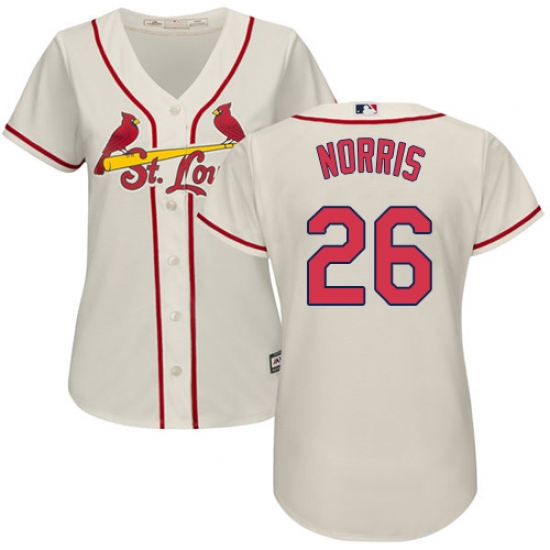 Women's Majestic St. Louis Cardinals 26 Bud Norris Authentic Cream Alternate Cool Base MLB Jersey