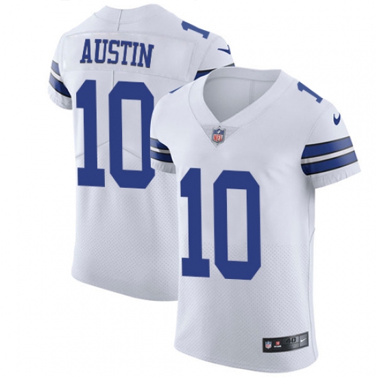 Men's Nike Dallas Cowboys 10 Tavon Austin White Vapor Untouchable Elite Player NFL Jersey