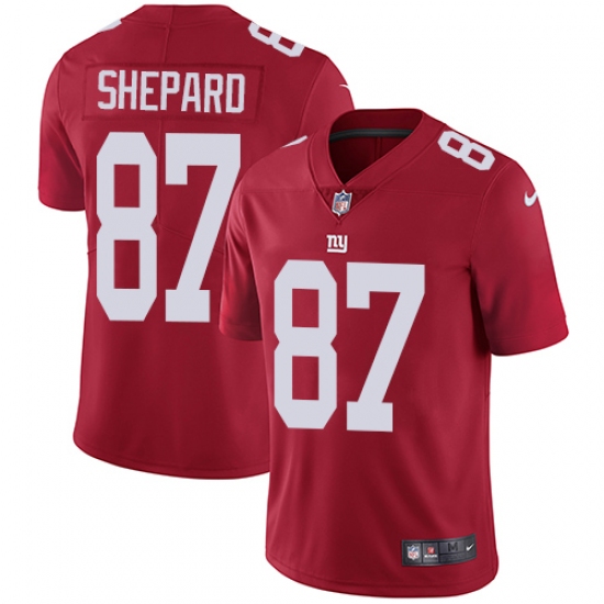 Men's Nike New York Giants 87 Sterling Shepard Red Alternate Vapor Untouchable Limited Player NFL Jersey