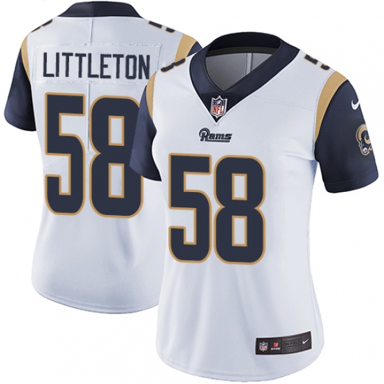 Women's Nike Los Angeles Rams 58 Cory Littleton White Vapor Untouchable Limited Player NFL Jersey