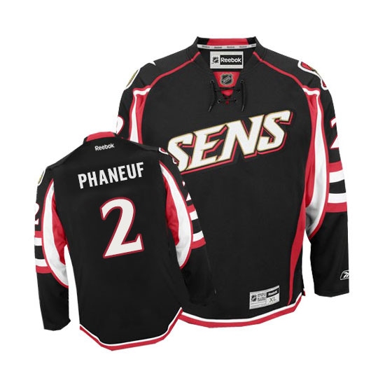 Men's Reebok Ottawa Senators 2 Dion Phaneuf Authentic Black Third NHL Jersey