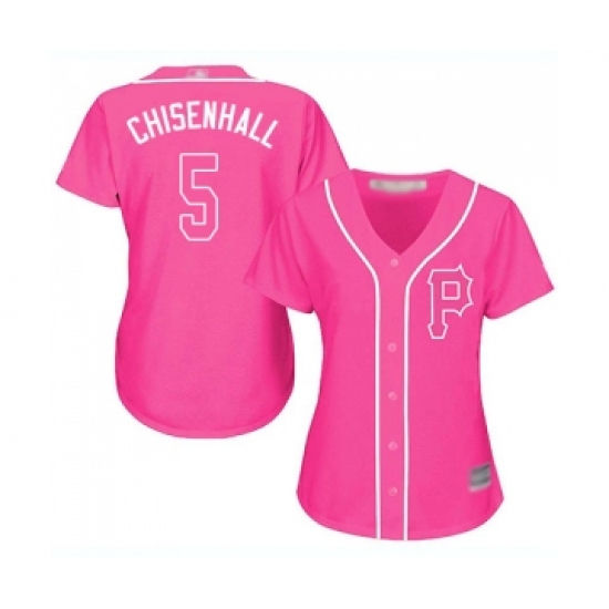 Women's Pittsburgh Pirates 5 Lonnie Chisenhall Replica Pink Fashion Cool Base Baseball Jersey