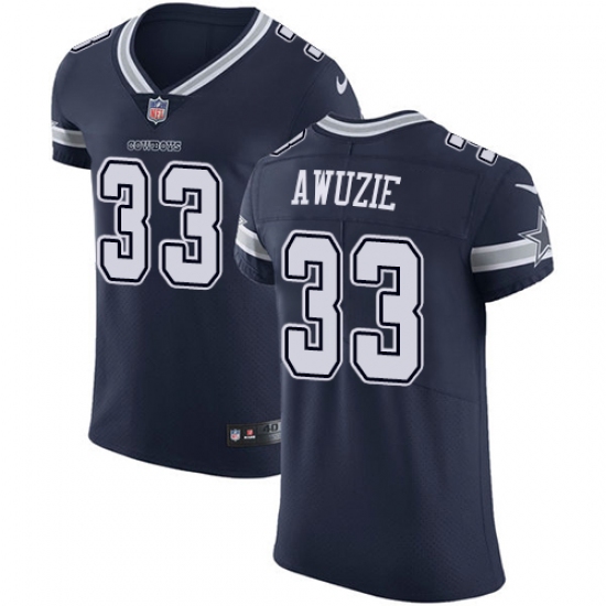 Men's Nike Dallas Cowboys 33 Chidobe Awuzie Navy Blue Team Color Vapor Untouchable Elite Player NFL Jersey