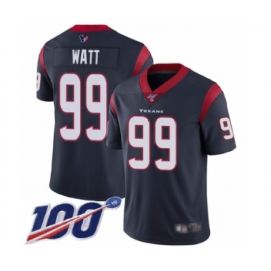 Youth Nike Houston Texans 99 J.J. Watt Navy Blue Team Color Vapor Untouchable Limited Player 100th Season NFL Jersey