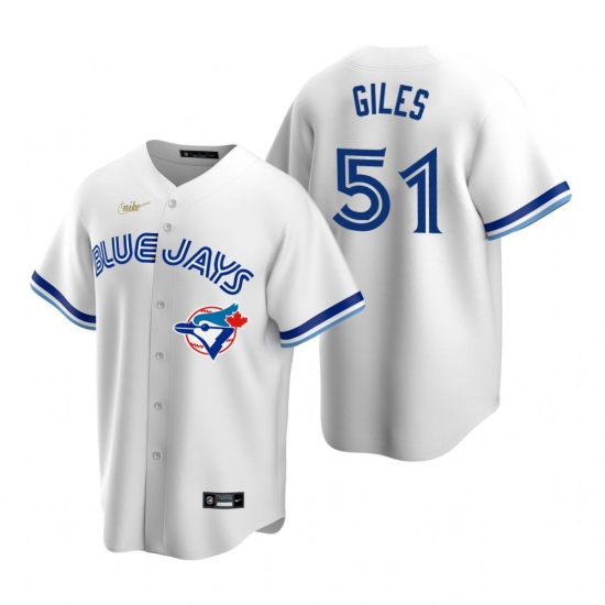 Men's Nike Toronto Blue Jays 51 Ken Giles White Cooperstown Collection Home Stitched Baseball Jersey