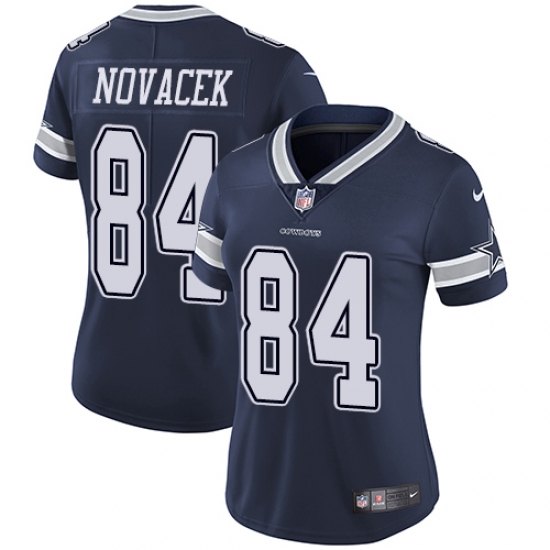Women's Nike Dallas Cowboys 84 Jay Novacek Navy Blue Team Color Vapor Untouchable Limited Player NFL Jersey