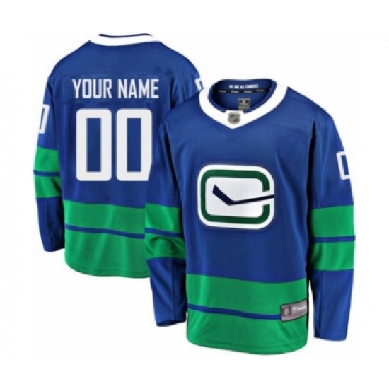 Men's Vancouver Canucks Customized Fanatics Branded Royal Blue Alternate Breakaway Hockey Jersey