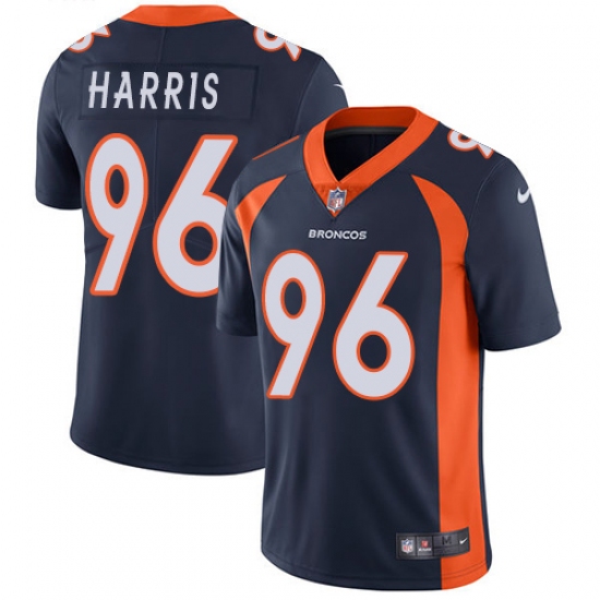 Men's Nike Denver Broncos 96 Shelby Harris Navy Blue Alternate Vapor Untouchable Limited Player NFL Jersey