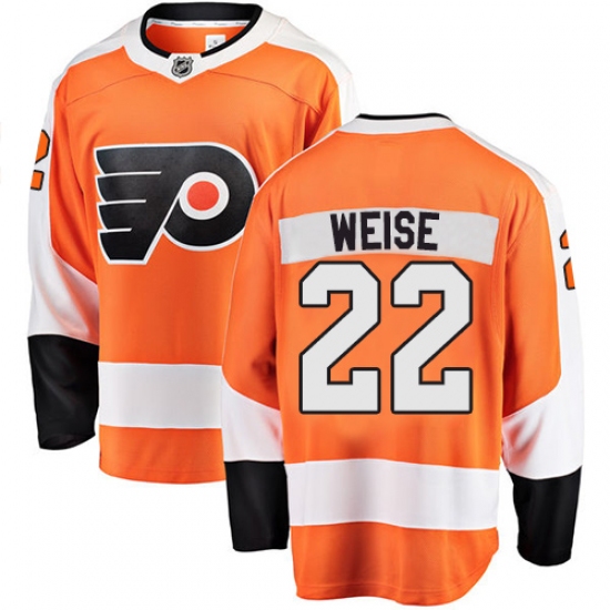 Men's Philadelphia Flyers 22 Dale Weise Fanatics Branded Orange Home Breakaway NHL Jersey