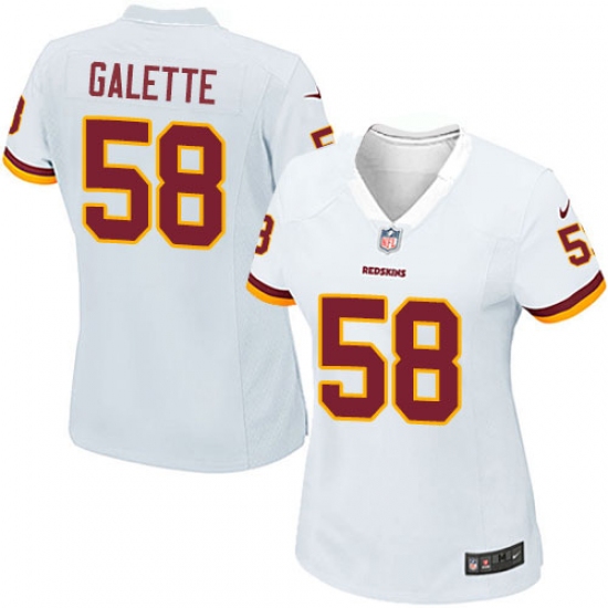 Women's Nike Washington Redskins 58 Junior Galette Game White NFL Jersey