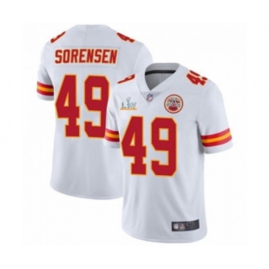 Youth Kansas City Chiefs 49 Daniel Sorensen White 2021 Super Bowl LV Jersey