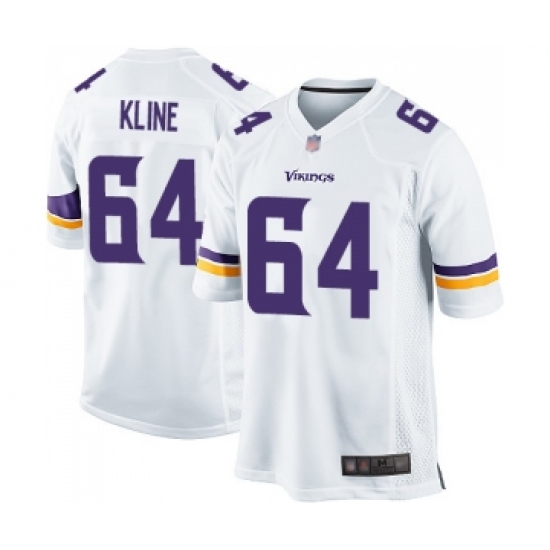 Men's Minnesota Vikings 64 Josh Kline Game White Football Jersey