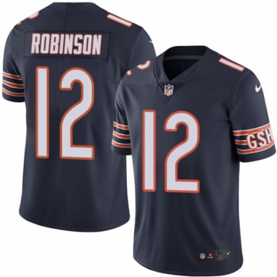 Men's Nike Chicago Bears 12 Allen Robinson Navy Blue Team Color Vapor Untouchable Limited Player NFL Jersey