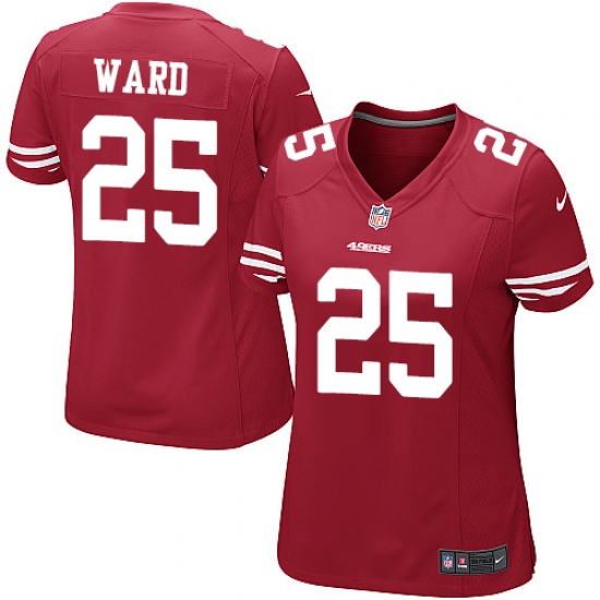 Women's Nike San Francisco 49ers 25 Jimmie Ward Game Red Team Color NFL Jersey