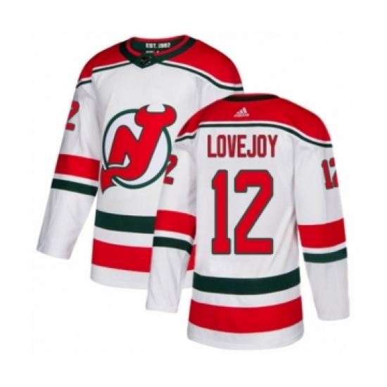 Men's Adidas New Jersey Devils 12 Ben Lovejoy Premier White Alternate NHL Jersey