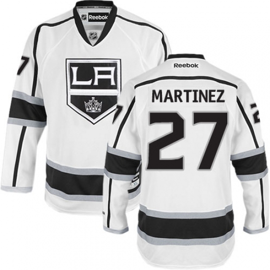 Men's Reebok Los Angeles Kings 27 Alec Martinez Authentic White Away NHL Jersey