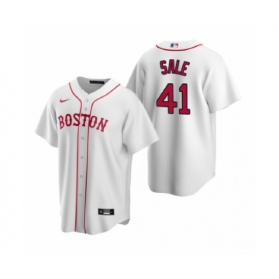 Women's Boston Red Sox 41 Chris Sale Nike White Replica Alternate Jersey