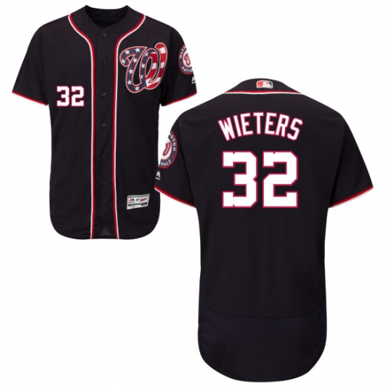 Men's Majestic Washington Nationals 32 Matt Wieters Navy Blue Flexbase Authentic Collection MLB Jersey