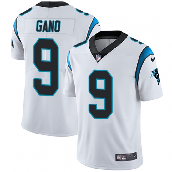 Men's Nike Carolina Panthers 9 Graham Gano White Vapor Untouchable Limited Player NFL Jersey