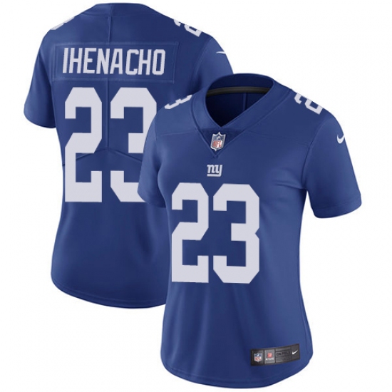 Women's Nike New York Giants 23 Duke Ihenacho Elite Royal Blue Team Color NFL Jersey