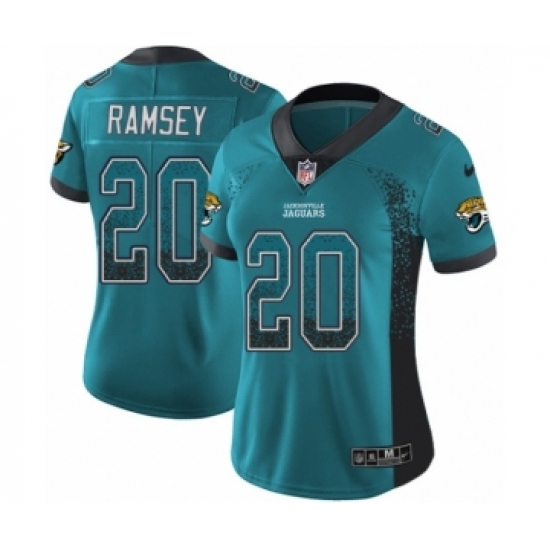 Women's Nike Jacksonville Jaguars 20 Jalen Ramsey Limited Teal Green Rush Drift Fashion NFL Jersey