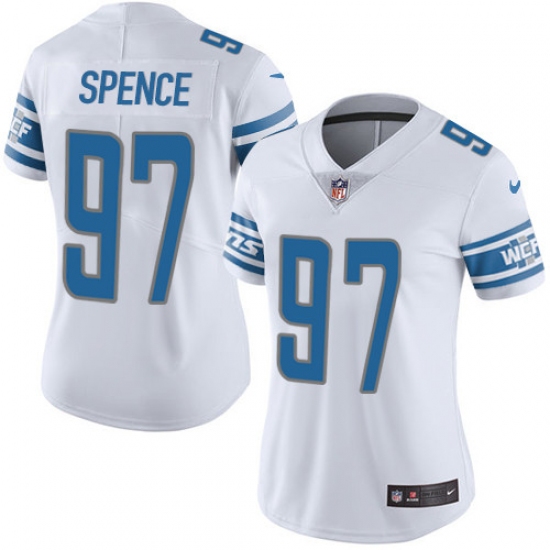 Women's Nike Detroit Lions 97 Akeem Spence Limited White Vapor Untouchable NFL Jersey