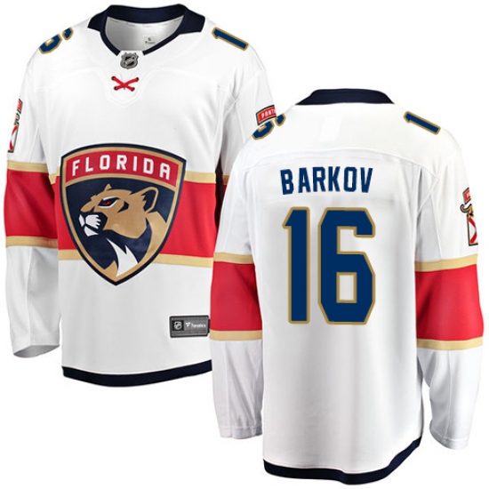 Youth Florida Panthers 16 Aleksander Barkov Fanatics Branded White Away Breakaway NHL Jersey