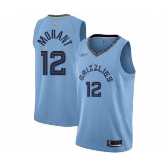 Women's Memphis Grizzlies 12 Ja Morant Swingman Blue Finished Basketball Jersey Statement Edition