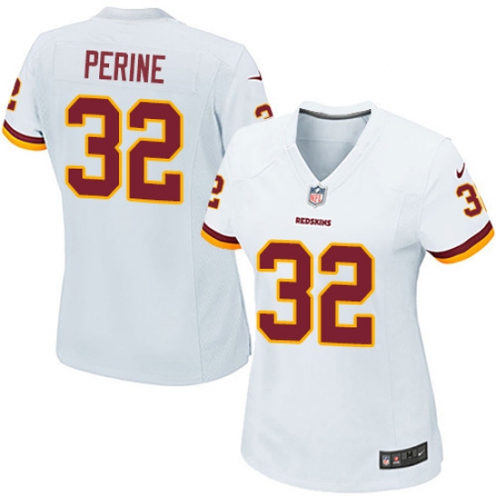 Women's Nike Washington Redskins 32 Samaje Perine Game White NFL Jersey