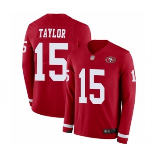 Youth San Francisco 49ers 15 Trent Taylor Limited Red Therma Long Sleeve Football Jersey