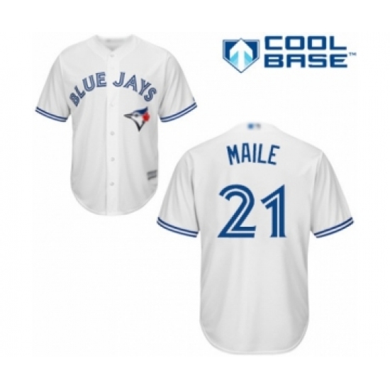 Youth Toronto Blue Jays 21 Luke Maile Authentic White Home Baseball Player Jersey