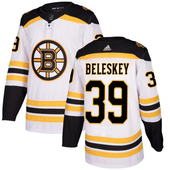 Women's Adidas Boston Bruins 39 Matt Beleskey Authentic White Away NHL Jersey